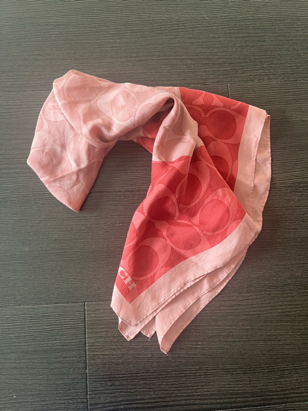 Coach vintage Pink Logo Pattern Scarf